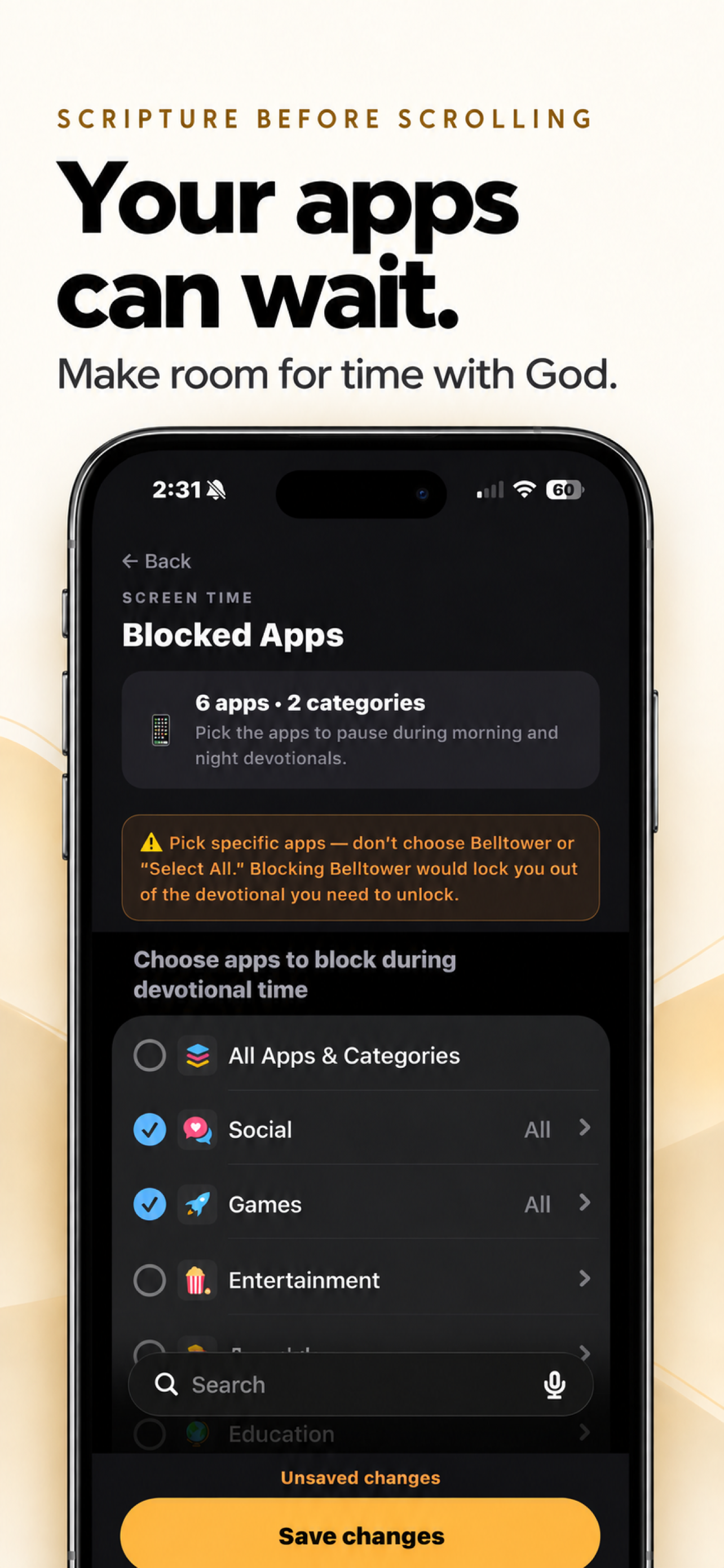 Your apps can wait β block distracting apps during devotional time